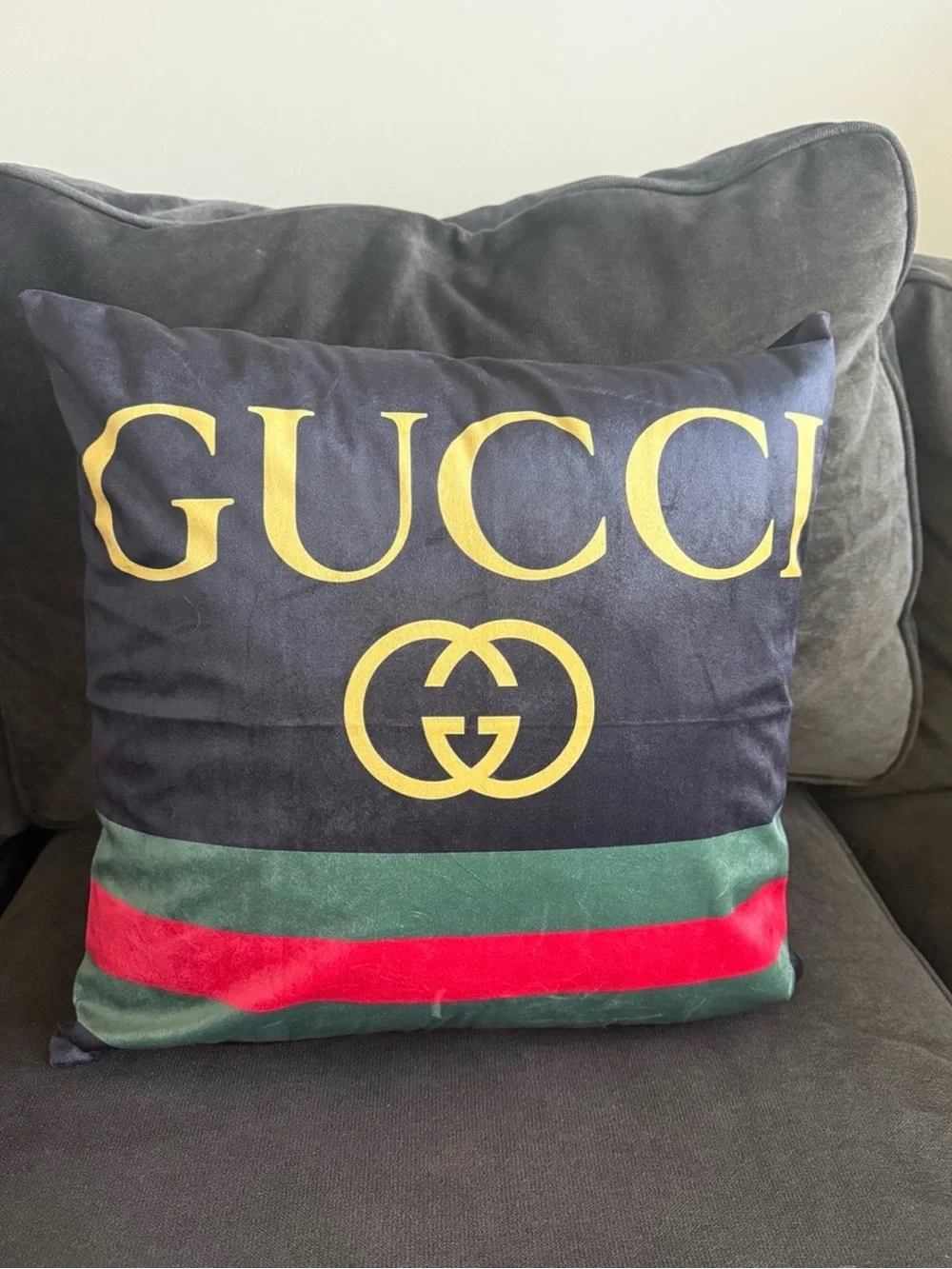 NEW! Black, red and green pillow 18”x 18”